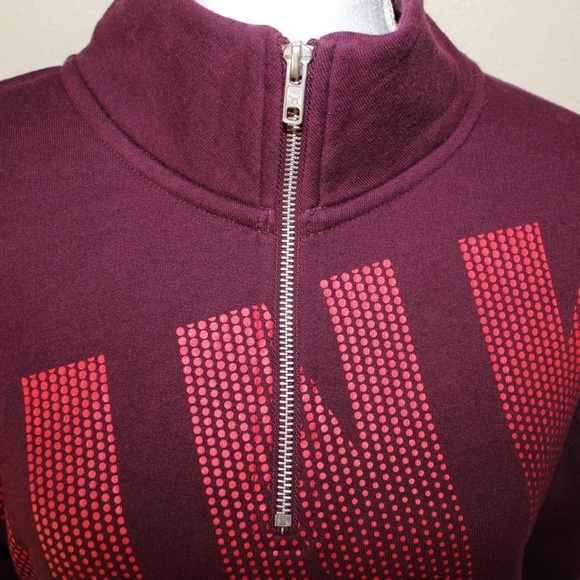 Pink Victoria Secret Maroon Colored Logo Half Zip Sweater - Size Extra Small - Picture 5 of 8